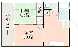 コーポ麻 2Kの間取図画像