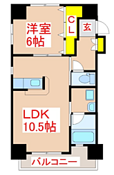 鹿児島市電2系統 水族館口駅 徒歩3分の賃貸マンション 4階1LDKの間取り