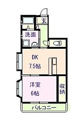アメニティパレスTABATA 1DKの間取図画像