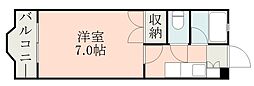サンパティーク武町 1Kの間取図画像
