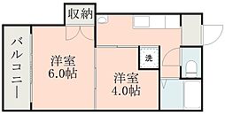 坂口ハイツ 2Kの間取図画像