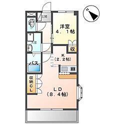 アクア 1LDKの間取図画像