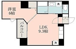 さくらヒルズ大黒町 1LDKの間取図画像