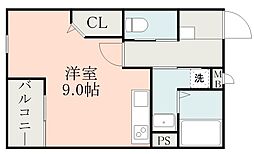 LinkCrest谷山電停南 ワンルームの間取図画像
