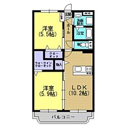 Parasia 2LDKの間取図画像
