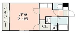 LalunaSakanoue 1Kの間取図画像