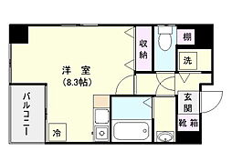エルグレイス荒田 ワンルームの間取図画像