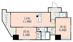 アルシオネ荒田 2LDKの間取図画像