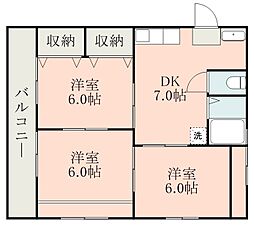 DREAM902号棟 3DKの間取図画像