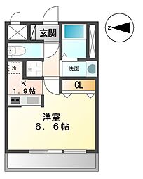 アルメール 1Kの間取図画像