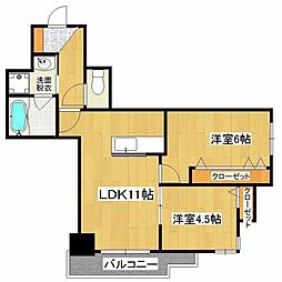 メルシィフォンテーヌ 2LDKの間取図画像