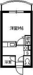 レインボー荒田2 1Kの間取図画像