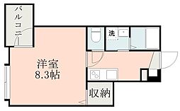 キャッスルM 1Kの間取図画像