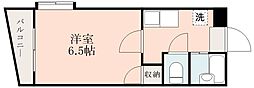 サンパティーク下荒田 1Kの間取図画像