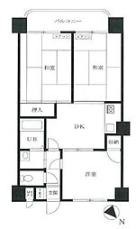 セントヒルズ鹿児島第2 3DKの間取図画像