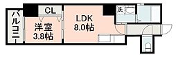 さくらヒルズ大黒町 1LDKの間取図画像