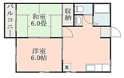 チェリーヒルズ兼徳 2DKの間取図画像