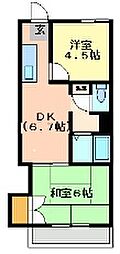 サンハイツ新栄 2DKの間取図画像