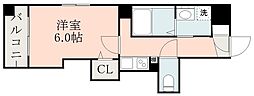 S-RESIDENCE鴨池PRIMO 1Kの間取図画像