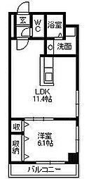 スイートエリア平之町 1LDKの間取図画像