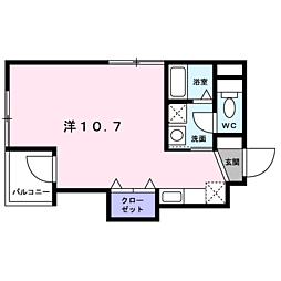 クレスト呉服町 ワンルームの間取図画像