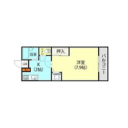 SYMPATHIQUE-U 1Kの間取図画像