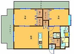 エクセラントメゾン与次郎 2LDKの間取図画像