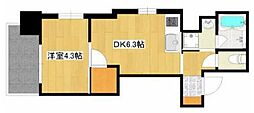 アムールM.36 1DKの間取図画像