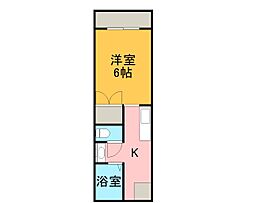 シティハイツ下荒田 1Kの間取図画像