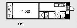 サンハイツ新栄 1Kの間取図画像