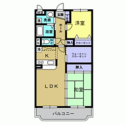 サンライズK 2SLDKの間取図画像