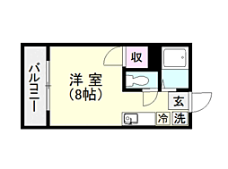 OAKVILLAKAGOSHIMA5th ワンルームの間取図画像