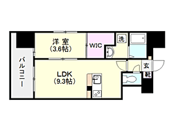 サムティ鹿児島駅前ベイサイド 1LDKの間取図画像