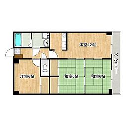 白石ビル 3LDKの間取図画像