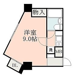 ライオンズマンション天文館 ワンルームの間取図画像