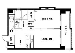 レジデンス光・上之園 1LDKの間取図画像