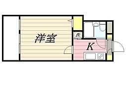 メゾンド城西 ワンルームの間取図画像