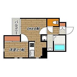 レグルス郡元 1DKの間取図画像