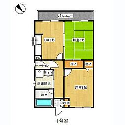 ハイライズ桜ヶ丘 2DKの間取図画像