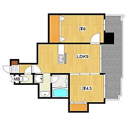 フレアステージ柳 2LDKの間取図画像