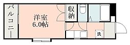 エクステンド谷山 1Kの間取図画像