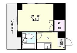 OZ-6ビル 1Kの間取図画像