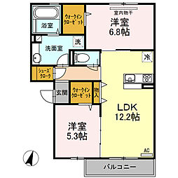 ソレイユルヴァン1 2LDKの間取図画像