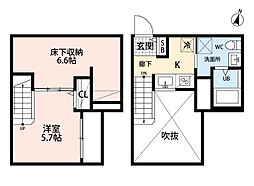 アパート ワンルームの間取図画像