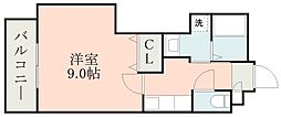 Y'sBLD.22 1Kの間取図画像