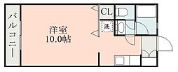 ペガサス2 1Kの間取図画像