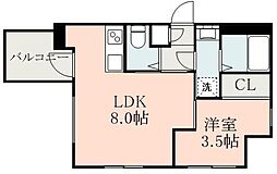 LANDMARKコウライ 1LDKの間取図画像