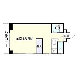 オークビラ上之園 ワンルームの間取図画像