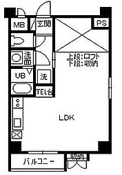 カナン中央町B館 ワンルームの間取図画像