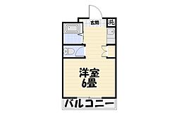 平田パーク ワンルームの間取図画像